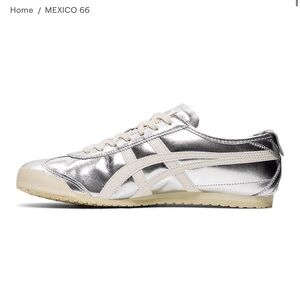 Onitsuka Tiger Metallic Silver Sneaker with Cream Accents